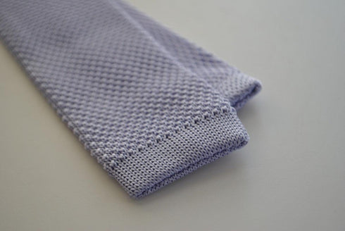 plain lavender purple skinny knitted tie with pointed end